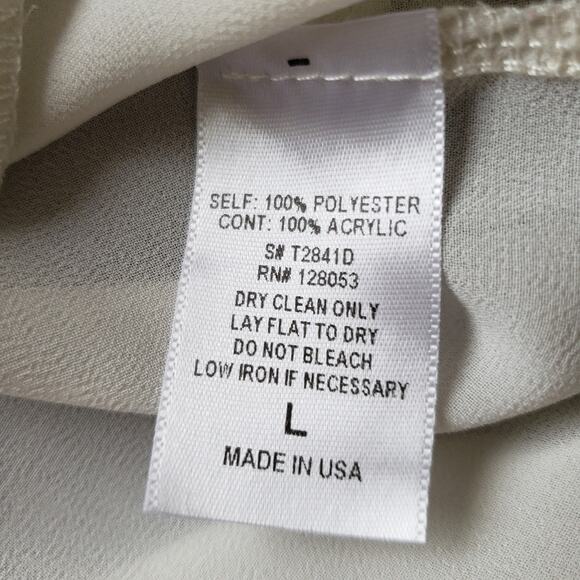 Potter's Pot Semi Sheer Knit Trim Short Sleeve High Low Top Large - Picture 11 of 11